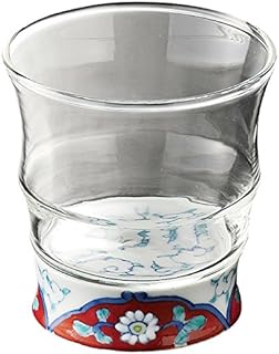 有田 浪漫グラス ロック 化粧箱入 赤小菊 有田 浪漫グラス ロック 化粧箱入 赤小菊